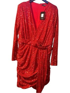 New fashion nova sequins red formal dress plus size 3X 22/24